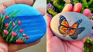 Top Trending Hand printed Rock Stone ideas painting craftideas in 2025