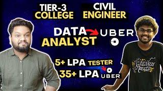 5+ LPA as TESTER to 35+ LPA as Data Analyst @ UBER! CIVIL Engineer Cracked UBER Data Analyst JOB ️