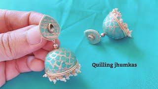 How To Make Quilling Jhumkas || Making Beautiful Paper Jhumkas ||Making Jhumka Shape Perfectly