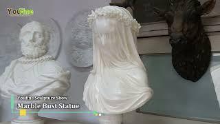 Excellent White Marble Veiled Vestal Virgin Statue Replica from YouFine