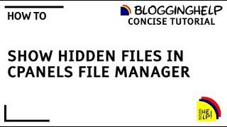 How to show hidden dot files in cPanel's File Manager