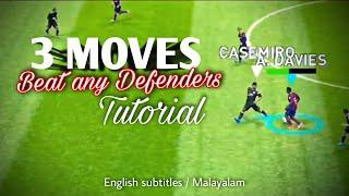 Best 3 Effective Moves to beat any defenders | Tutorial | Pes 2021 [ ENG Sub/Mal]