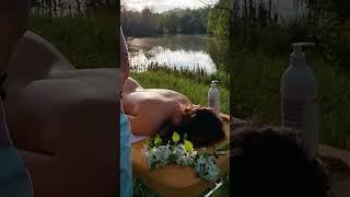 Evelina's relaxing ASMR massage on the riverbank #asmr