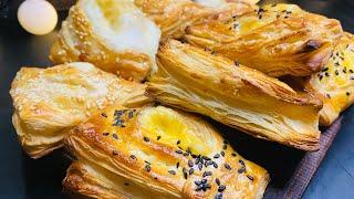 Puff Pastry  The best RECIPE! I never get tired of cooking them! Waffles with cheese and meat 