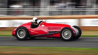 1938 Alfa Romeo Tipo 308 Grand Prix car driven hard on Goodwood' hillclimb!