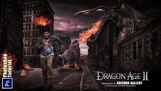 Photoshop Manipulation Dragon War Return Movies poster design || Photoshop Editing Tutorial