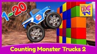 Counting Monster Trucks 2 | Learn to count from to 1 to 20 for Kids