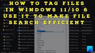 How to TAG files in Windows 11/10 & use it to make File Search efficient