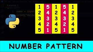 Python Program To Print Number Pattern in Square Shape | 12