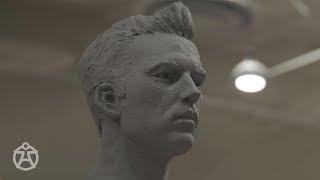 Live demo - male head sculpt Mark Newman – portrait sculpture