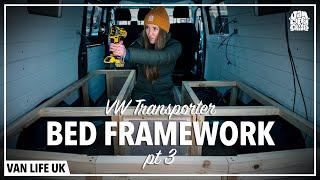 VAN BUILD // Bed Framework & Cupboard Doors // Bespoke U-Shape Self Build VW Camper (Part 3)