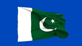 Pakistan Flag blue screen | green screen | chroma key (FREE USE)
