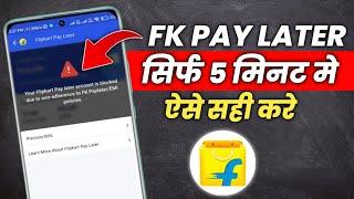 Your Flipkart Pay Later Account Is Blocked Due To Non Adherence ऐसे सही करे