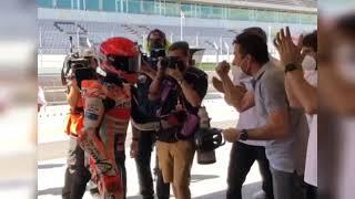 MotoGP 2021 Portimao Marc Marquez cries after the race