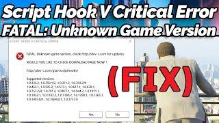 [FIX] Script Hook V Critical Error FATAL: Unknown Game Version in GTA 5 (GTA Gamer)