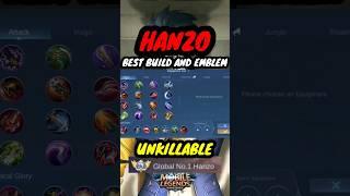 UNKILLABLE HANZO BUILD AND EMBLEMS 2023 #shorts #mlbb #hanzo #mobilelegends