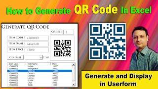 How to Create QR Code in Excel | Userform | Excel Vba