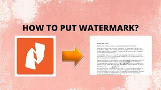 How to put watermark on PDF using Nitro Pro