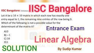 IISC Bangalore Mathematics I PhD Entrance Exam Question | Linear Algebra Important Question Solution