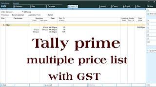 price list in tally prime | price level in tally prime | multiple price level in tally prime | tally