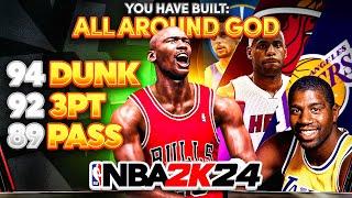 94 DUNK + 92 3PT + 89 PASS  "ALL AROUND GOD" is THE BEST POINT GUARD BUILD in NBA 2K24 NEXT GEN!