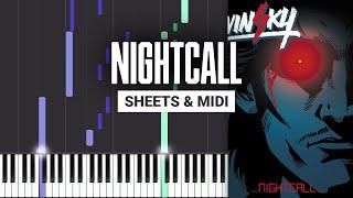 Nightcall - Kavinsky - Piano Tutorial - Sheet Music & MIDI