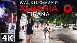 ALBANIA [4K] Walking Tour Tirana at Evening - ASMR