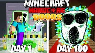 I Survived 100 DAYS as the DOORS in HARDCORE Minecraft!