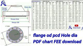 flange OD PCD hole dia PDF free download/flange dimensions chart pdf in mm