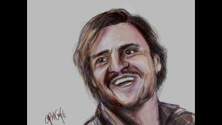 Pedro Pascal painting timelapse