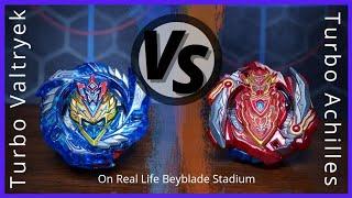 Turbo Valtryek .Z.Ev vs Turbo Achilles .00.Dm | on Real Life Beyblade Stadium