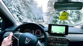 NEW DACIA LOGAN III 2023 POV TEST DRIVE IN BUCEGI MOUNTAINS NEAR SINAIA, ROMANIA ️️