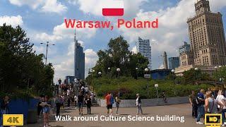 Walking Tour Downtown Warsaw 4K || Virtual Tour City Center Warsaw