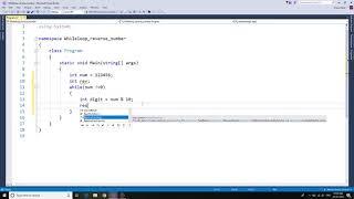 While loop reverse number || C# Programming