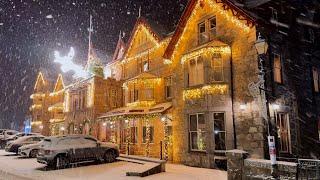 It's beginning to look like Christmas as fresh snow falls over Braemar in the Cairngorms, Scotland