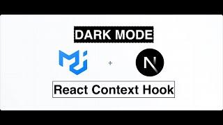 How to add dark mode to a Nextjs project using MUI and React Context Hook | Toggle Switch