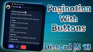 Discord JS 13 Pagination With Buttons | Help Command