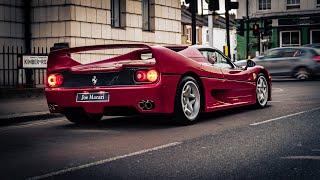 STRAIGHT PIPED Ferrari F50 SOUNDS in London!! Rosso Barchetta