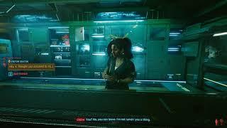 Claire refuses to serve you at the afterlife if you win the big race (Cyberpunk 2077)