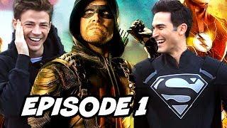 Arrow Season 7 Episode 1 - The Flash Superman Black Suit Teaser