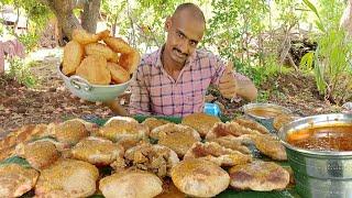 Unlimited Poori with Mutton Curry Eating Challenge