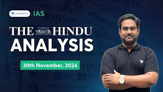 The Hindu Newspaper Analysis LIVE | 30th November | UPSC Current Affairs Today | Chethan N