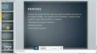 Intorduction to printers, Impact and non Impact printers