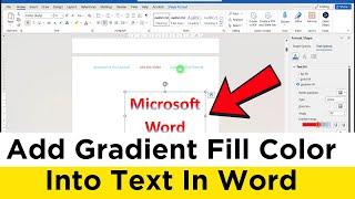 How To Add Gradient Fill Color Into Text In Word | Create Multicolor Text 2025 (Step By Step Guide)