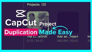 Duplicate a Project on CapCut || CapCut Project Duplication Tutorial