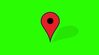 Location pin/icon green screen  effect with sound
