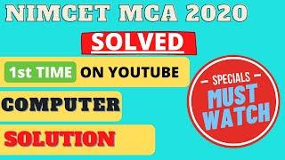NIMCET 2020 Computer Paper |Fully Explained | All Correct Answers |