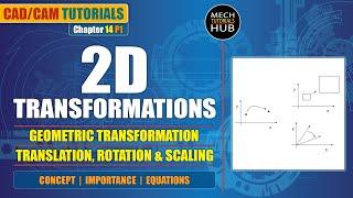 2D Transformations (Geometric Transformation, Translation, Rotation & Scaling) | CAD CAM Tutorials