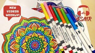 ASMR Satisfying Coloring of Mandala with Markers - Trigger Sounds for Sleep