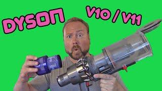 Dyson V10 / V11 - How To Empty The Canister, Clean The Filters, and the Powerhead